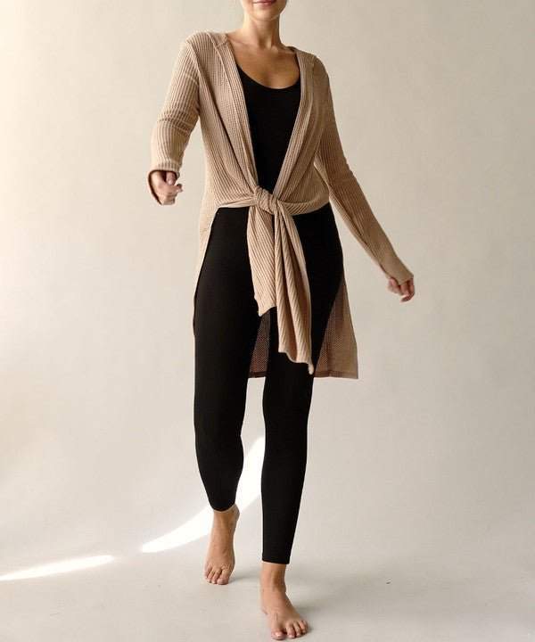 Studio Ko Waffle Slim Cardigan Hoodie - Jennie Dots