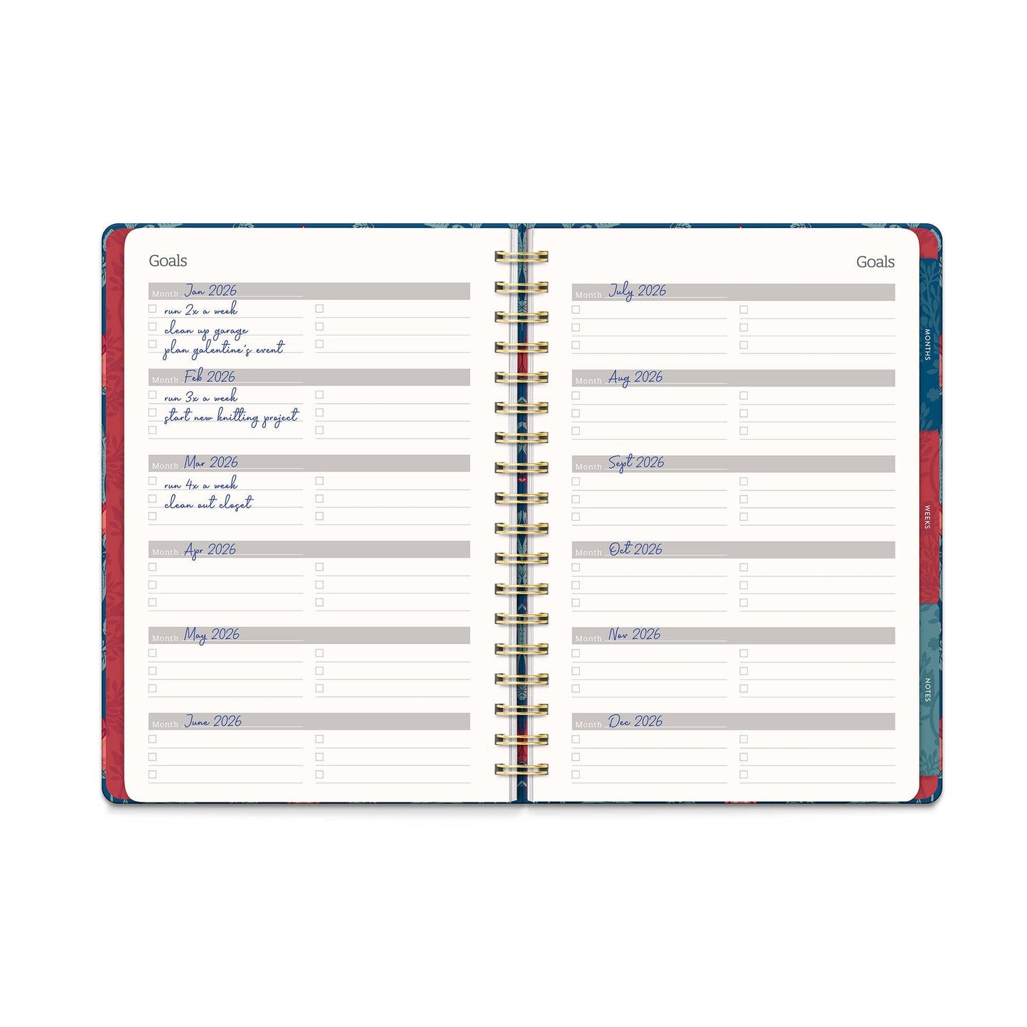 Studio Oh! - Garden Renaissance Undated Tri - Tab Planner - Jennie Dots