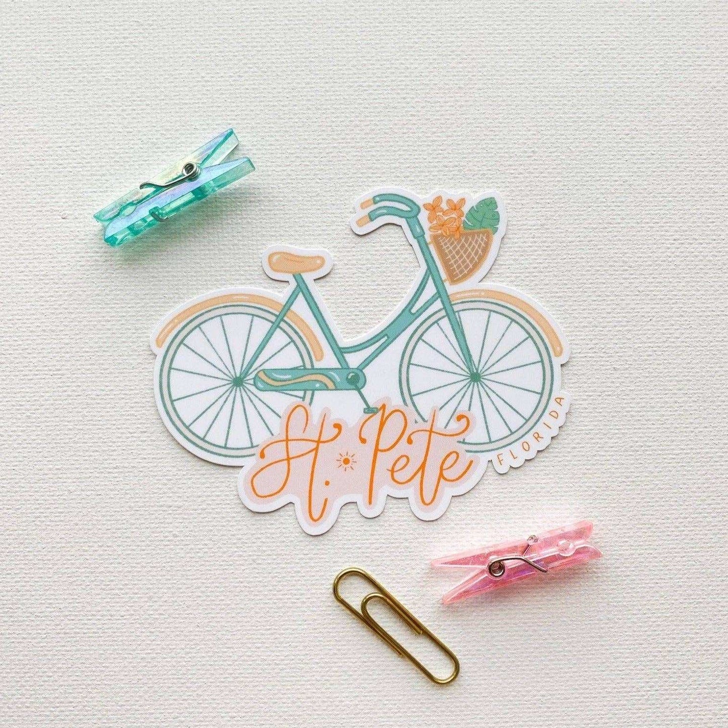 Sunglow Paper Co. - St Pete Bike Sticker - Jennie Dots