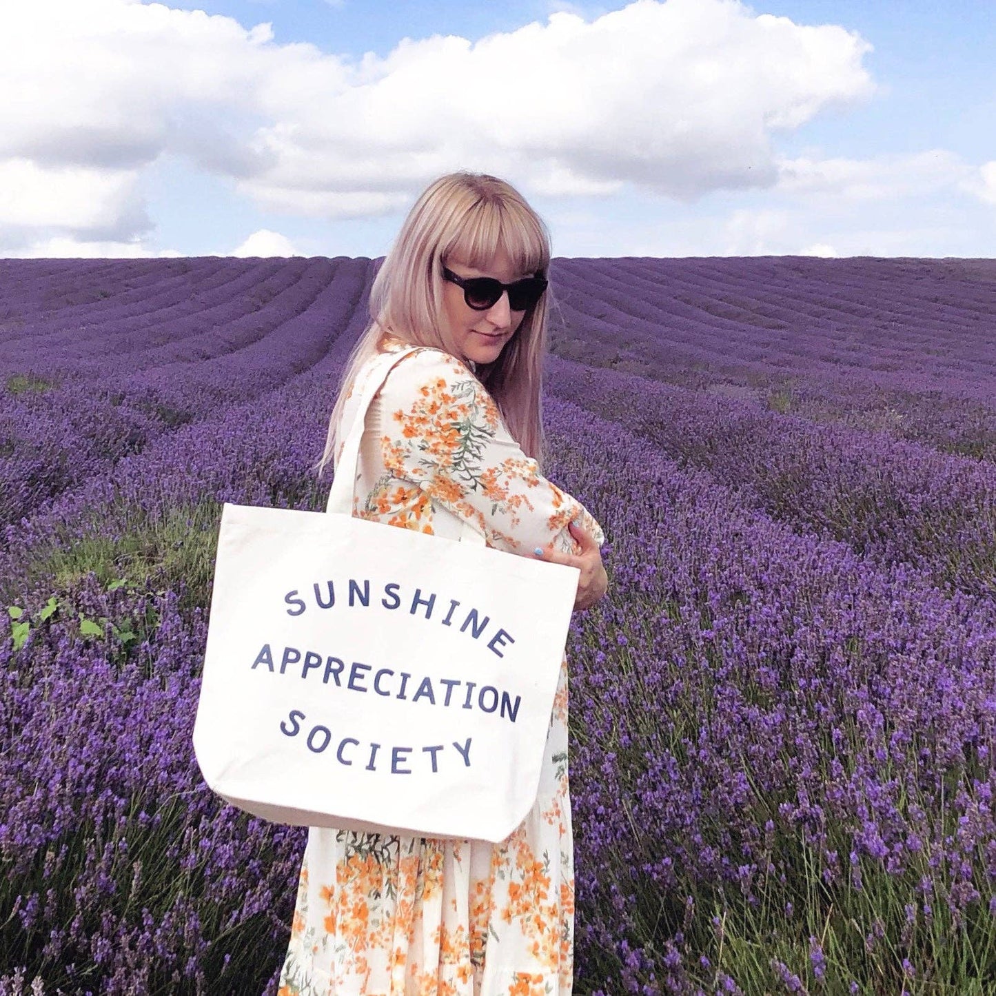 Sunshine Appreciation Society - Big Canvas Tote Bag - Jennie Dots