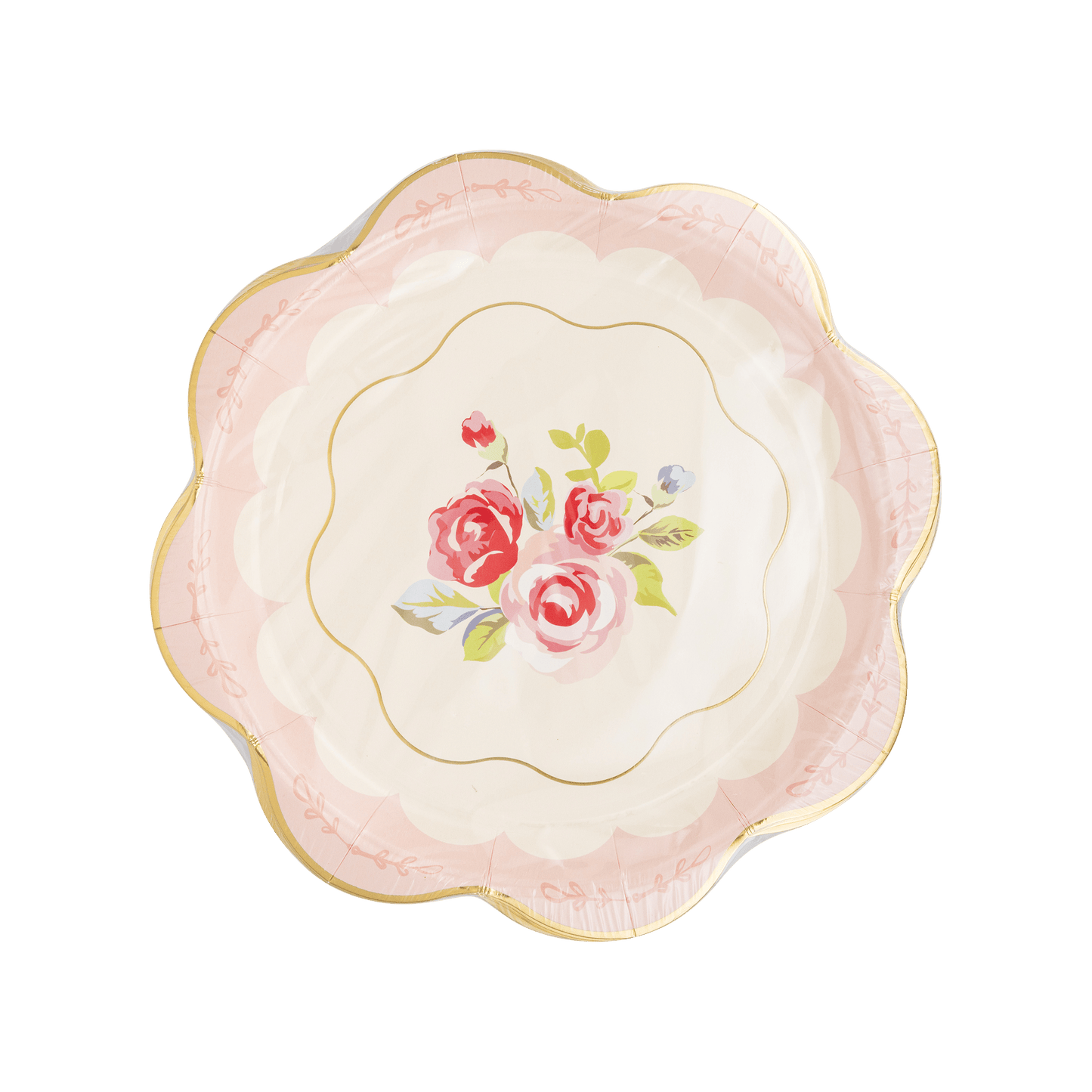 Tea Party Scalloped Round Paper Plate - Jennie Dots