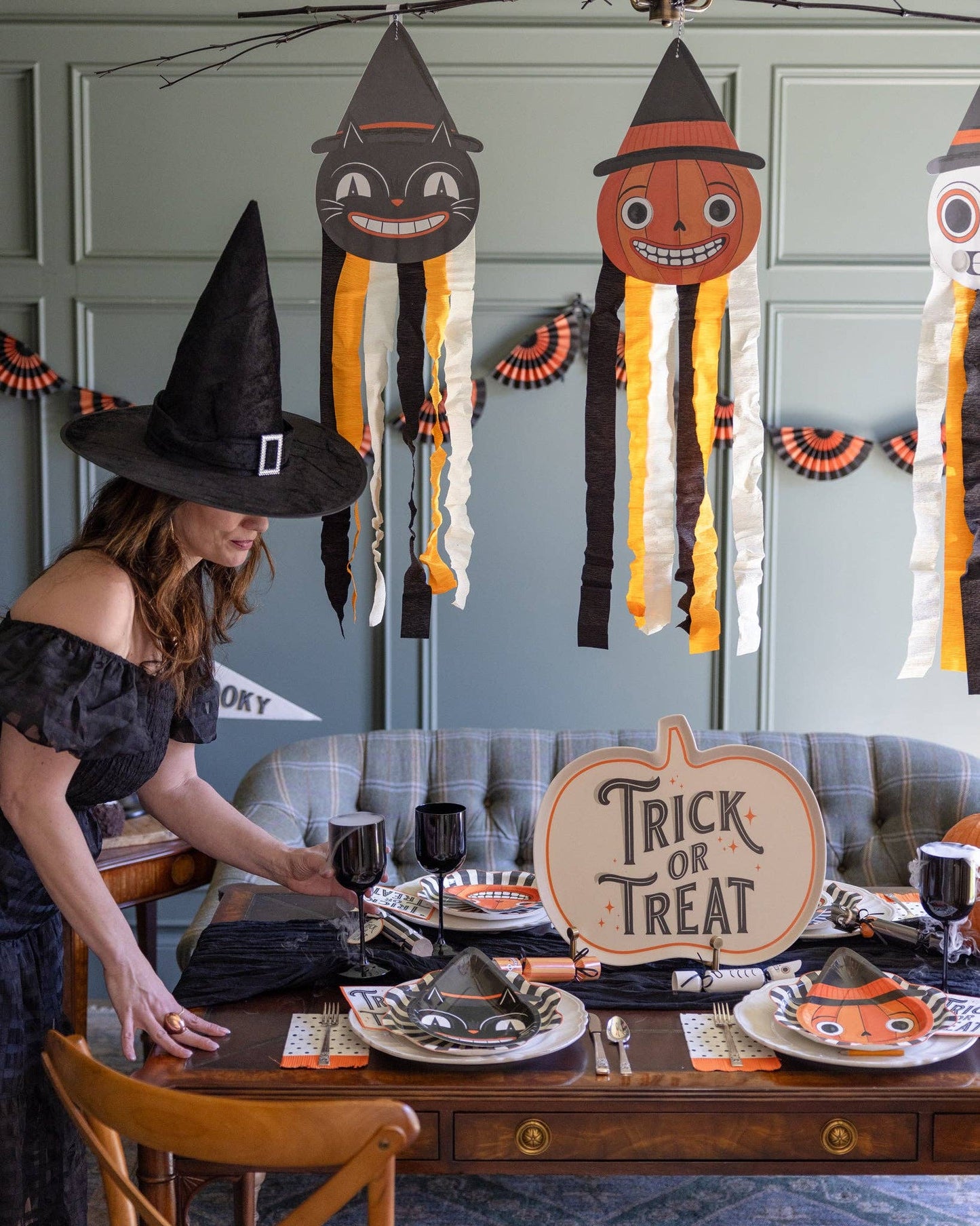 Trick or Treat Shaped Bamboo Tray - Jennie Dots