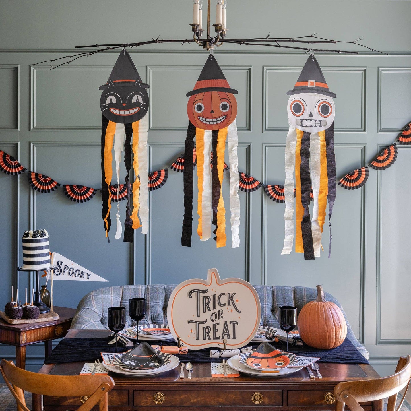 Trick or Treat Shaped Bamboo Tray - Jennie Dots