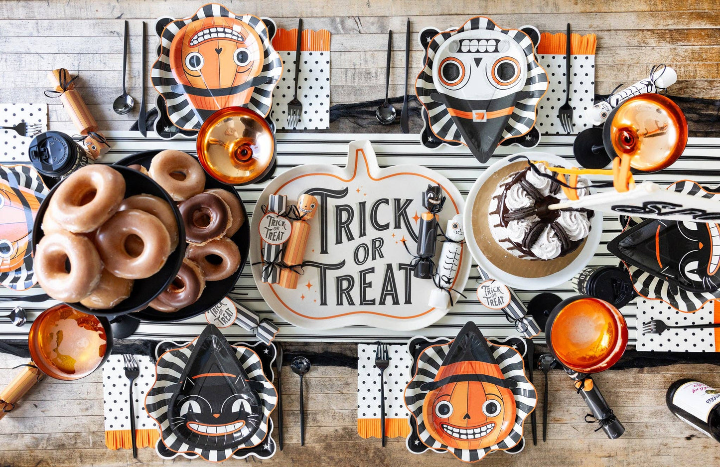 Trick or Treat Shaped Bamboo Tray - Jennie Dots