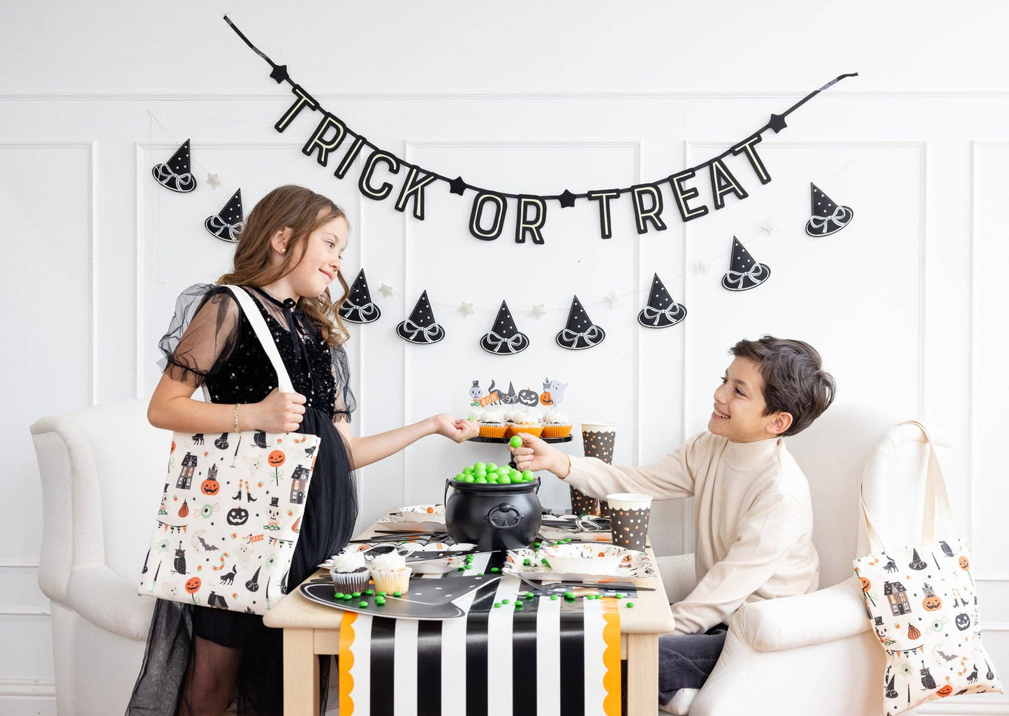 Tricks & Treats Canvas Tote Bag - Jennie Dots