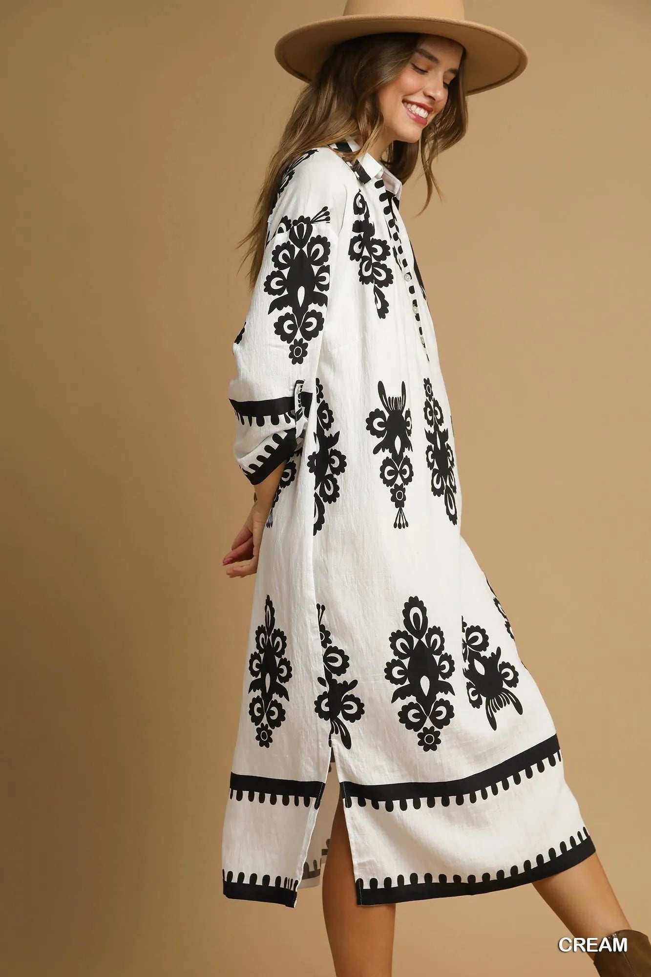 Umgee Abstract Print Midi Dress - Jennie Dots