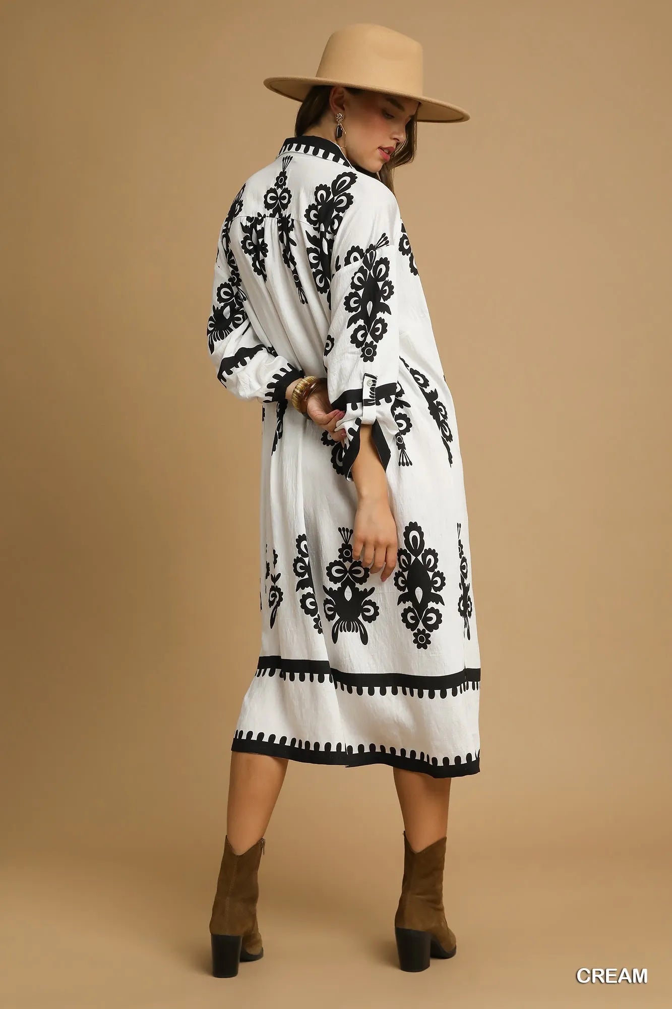 Umgee Abstract Print Midi Dress - Jennie Dots