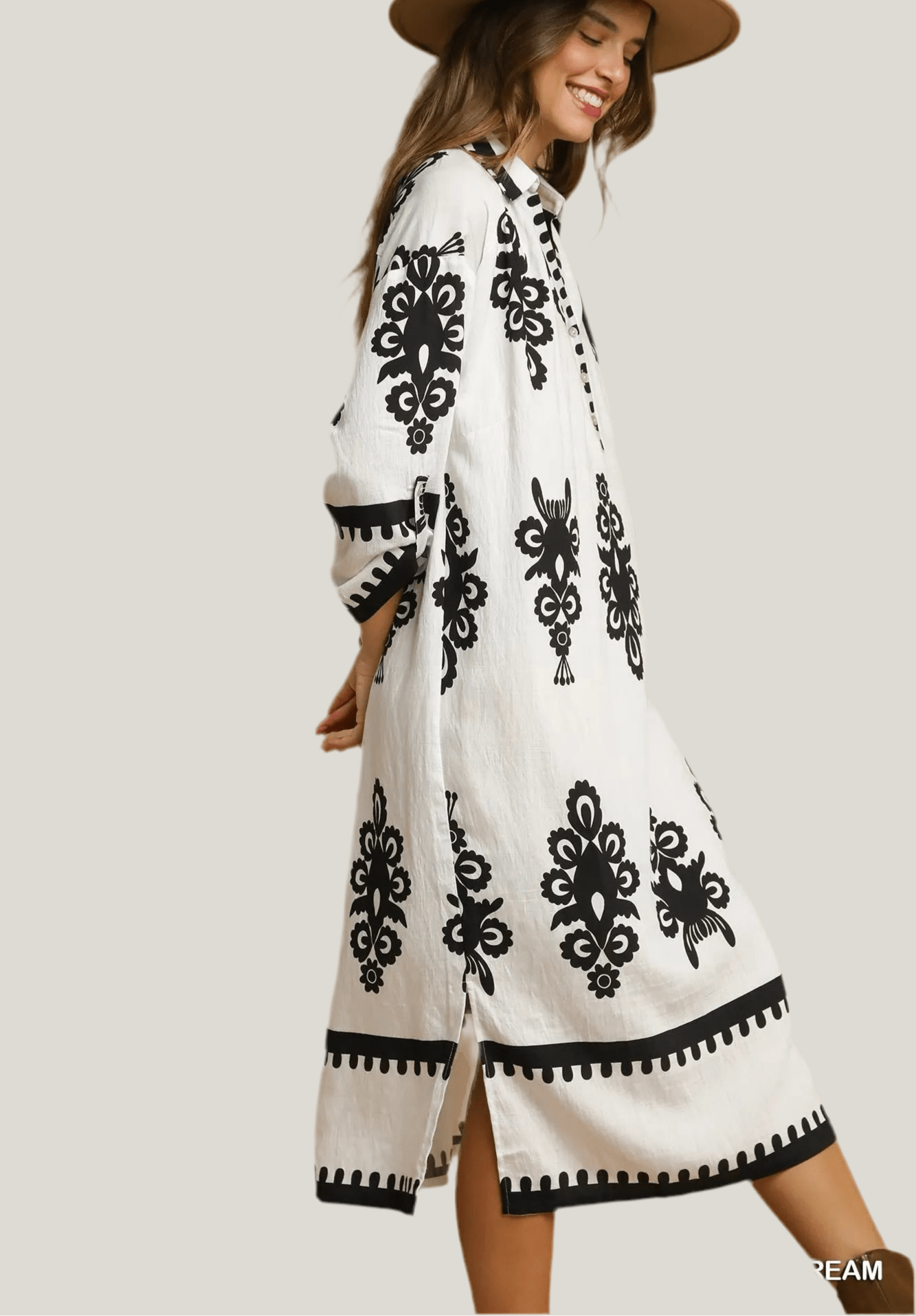Umgee Abstract Print Midi Dress - Jennie Dots