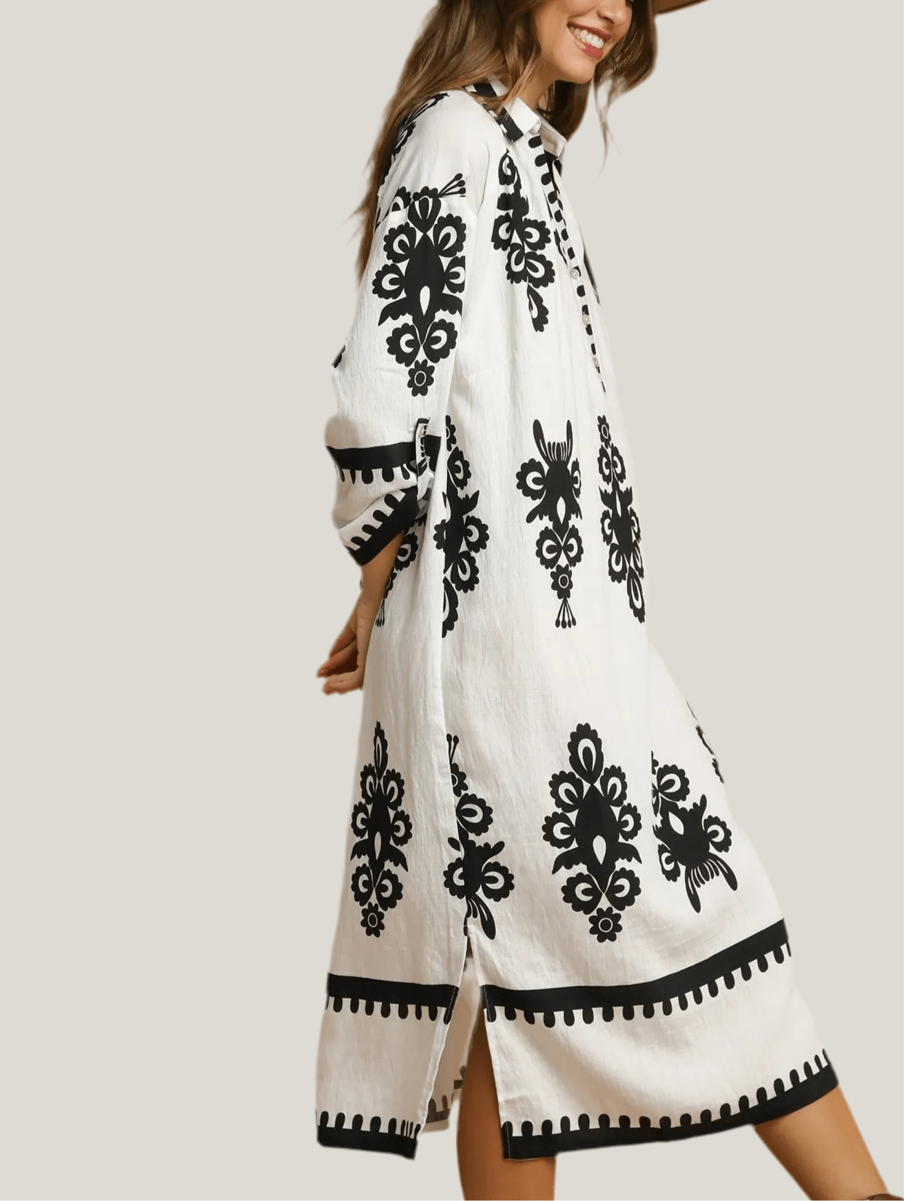 Umgee Abstract Print Midi Dress - Jennie Dots
