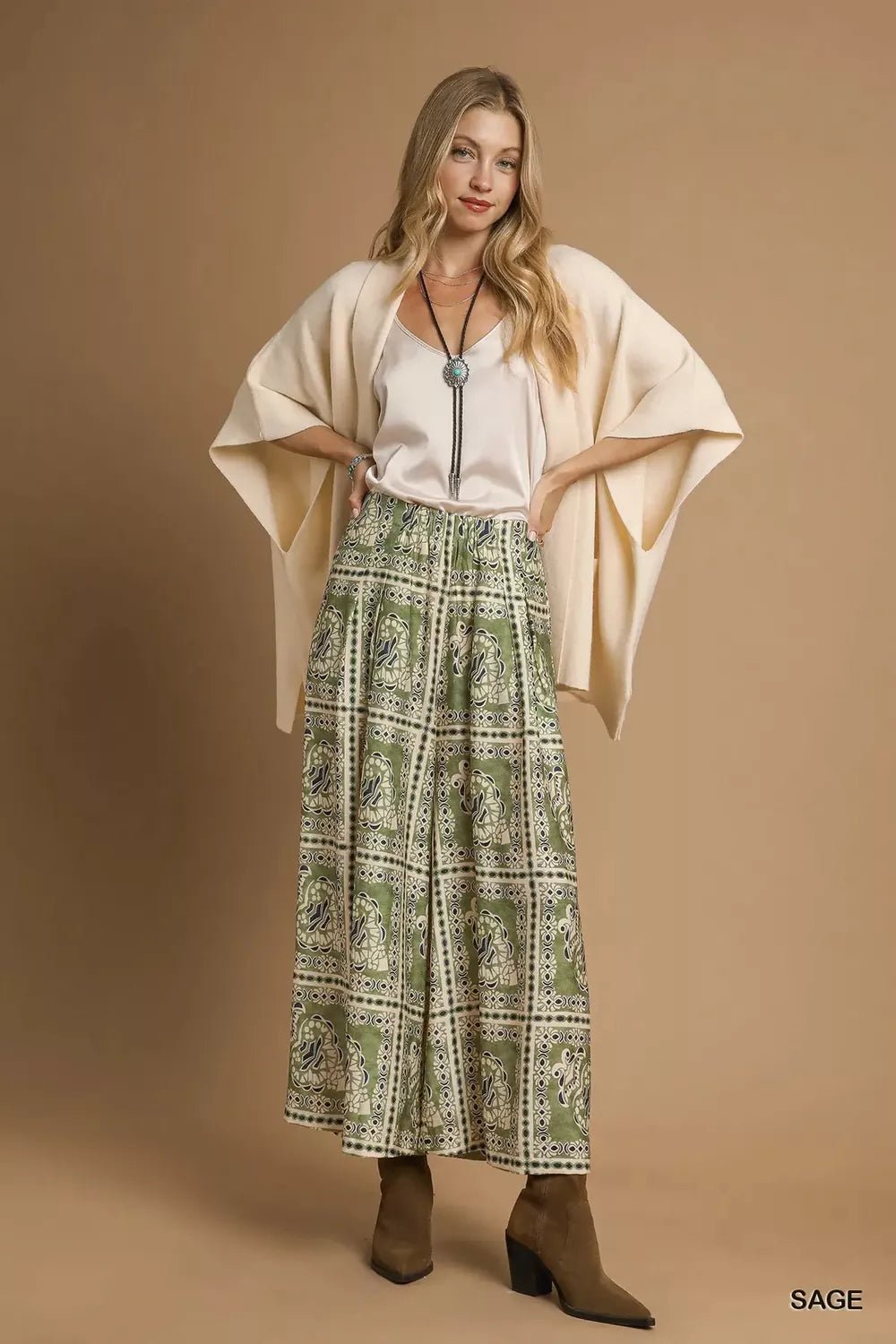 Umgee Bohemian Print Pants with Pockets - Jennie Dots