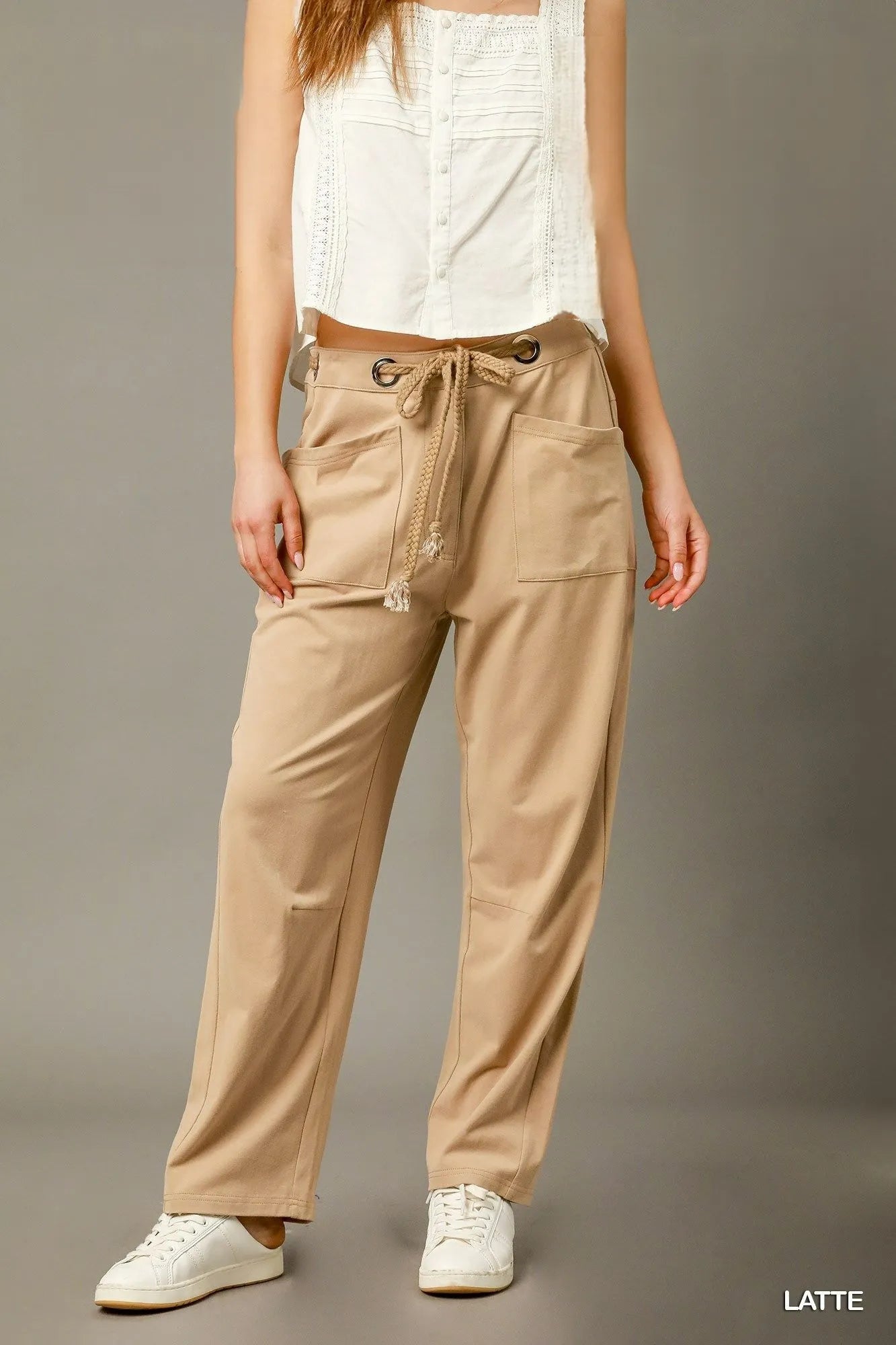 Umgee Cargo - Inspired Drawstring Pants - Jennie Dots