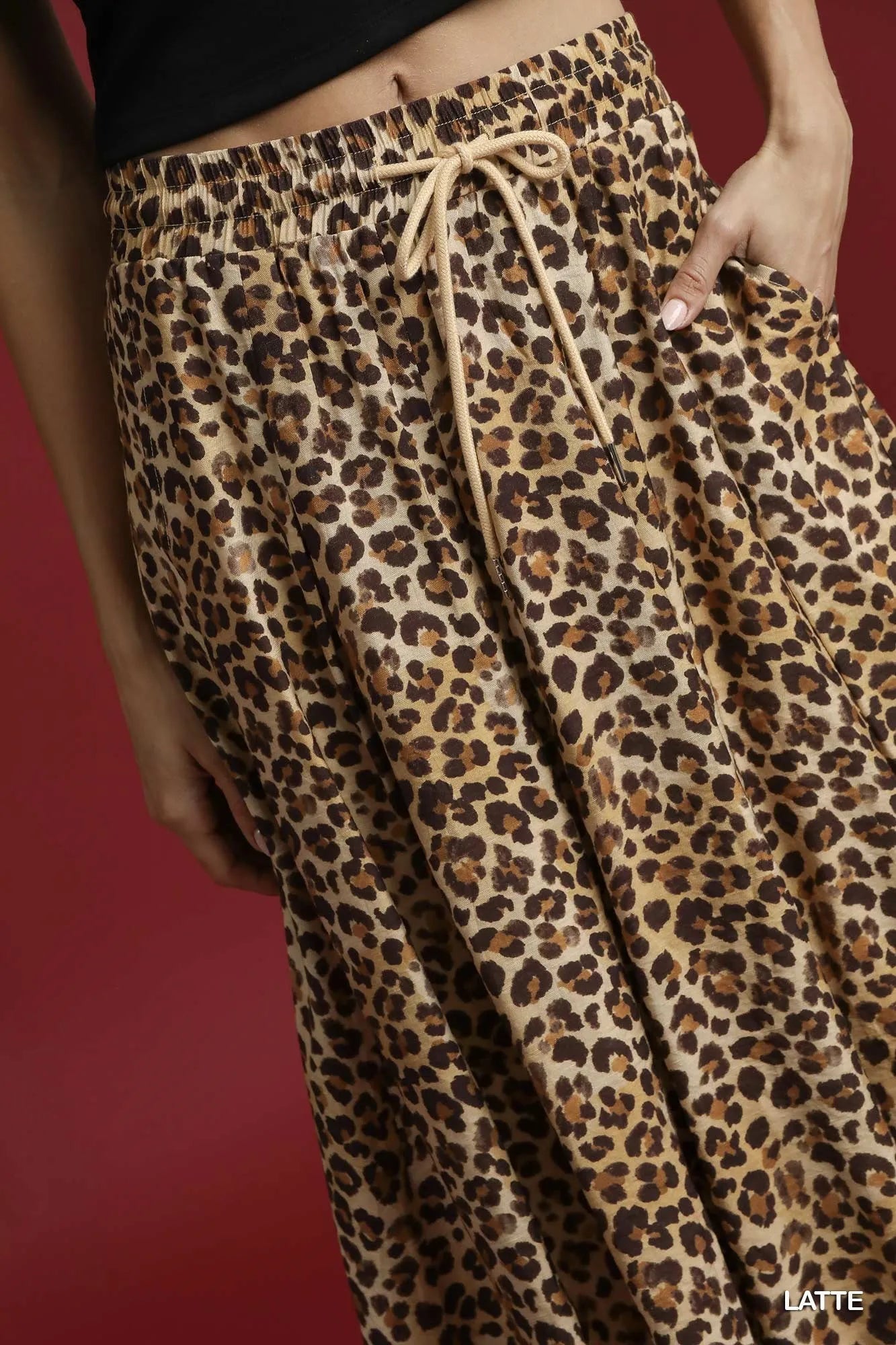 Umgee Drawstring Leopard Midi Skirt - Jennie Dots