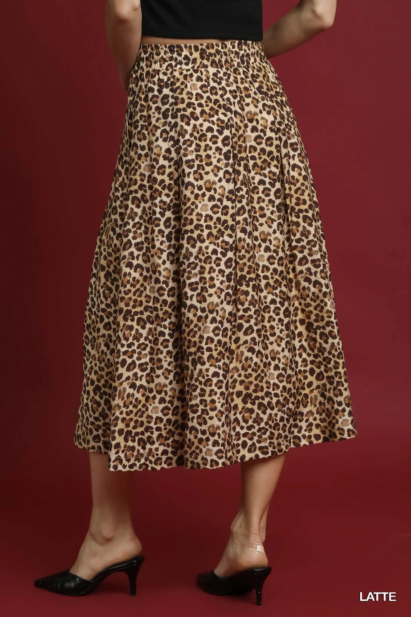 Umgee Drawstring Leopard Midi Skirt - Jennie Dots