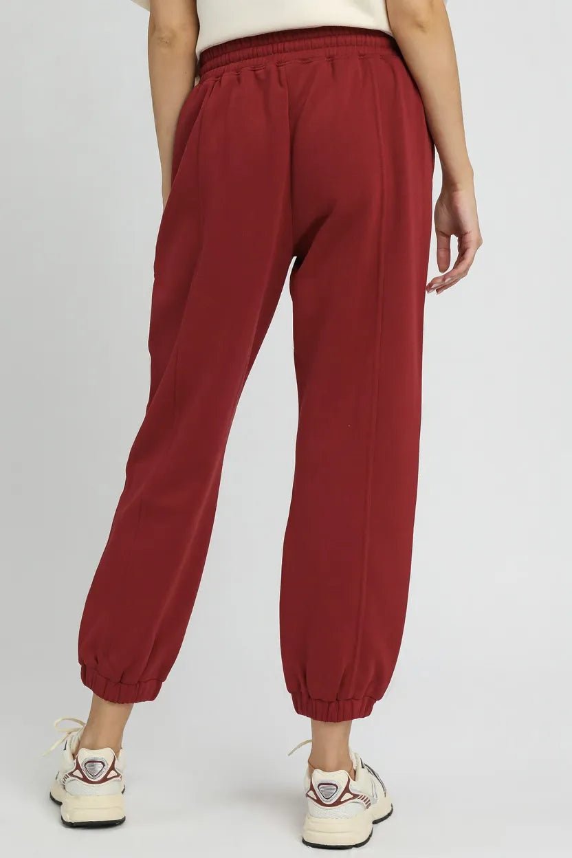 Umgee Fleece Jogger Pants with Drawstring - Jennie Dots