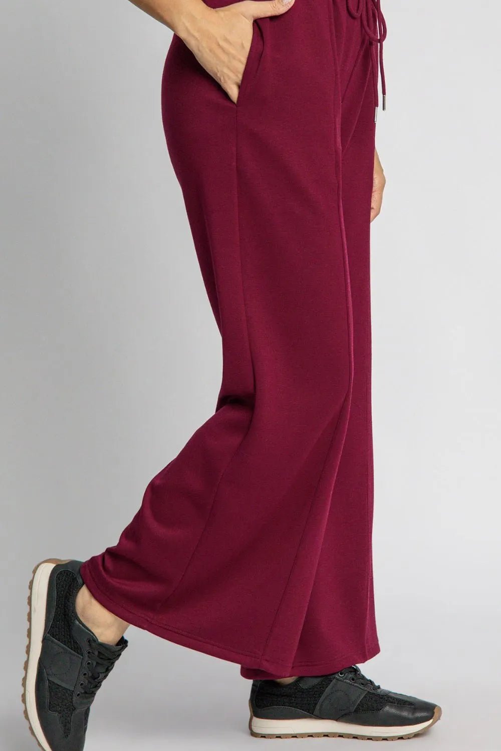 Umgee Full Size Drawstring Wide Leg Pants with Pockets - Jennie Dots