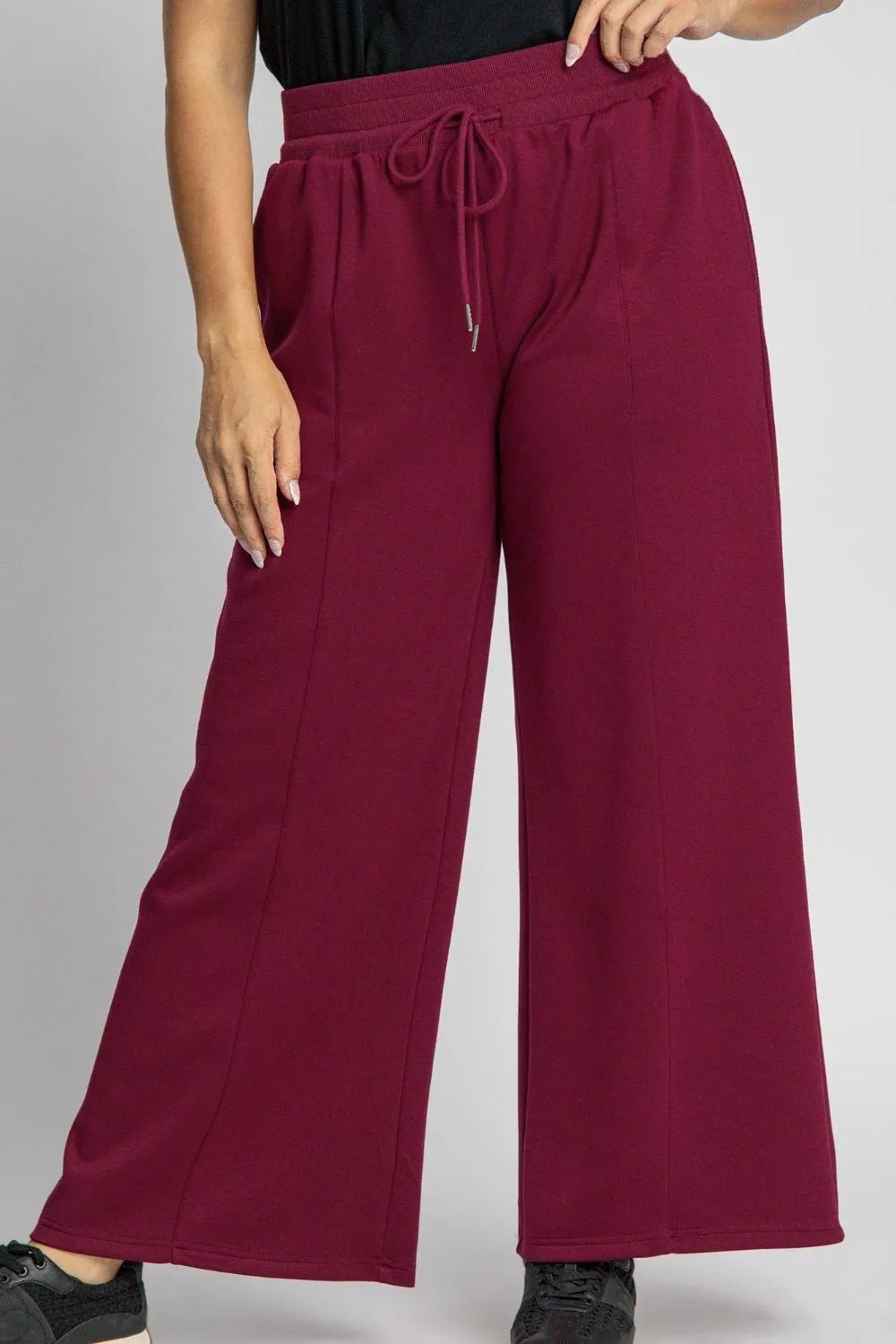 Umgee Full Size Drawstring Wide Leg Pants with Pockets - Jennie Dots