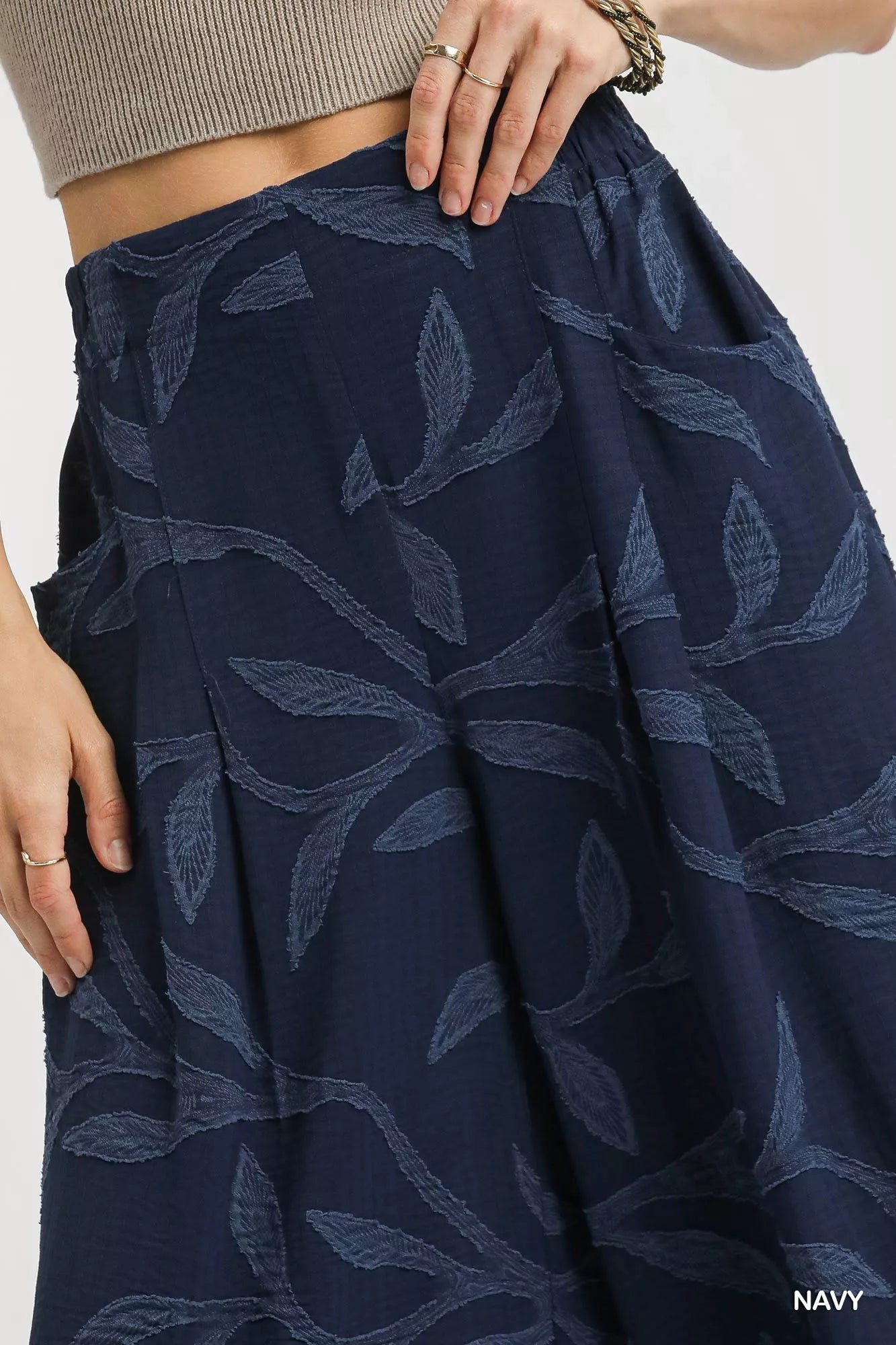 Umgee Jacquard Wide - Leg Pants - Jennie Dots