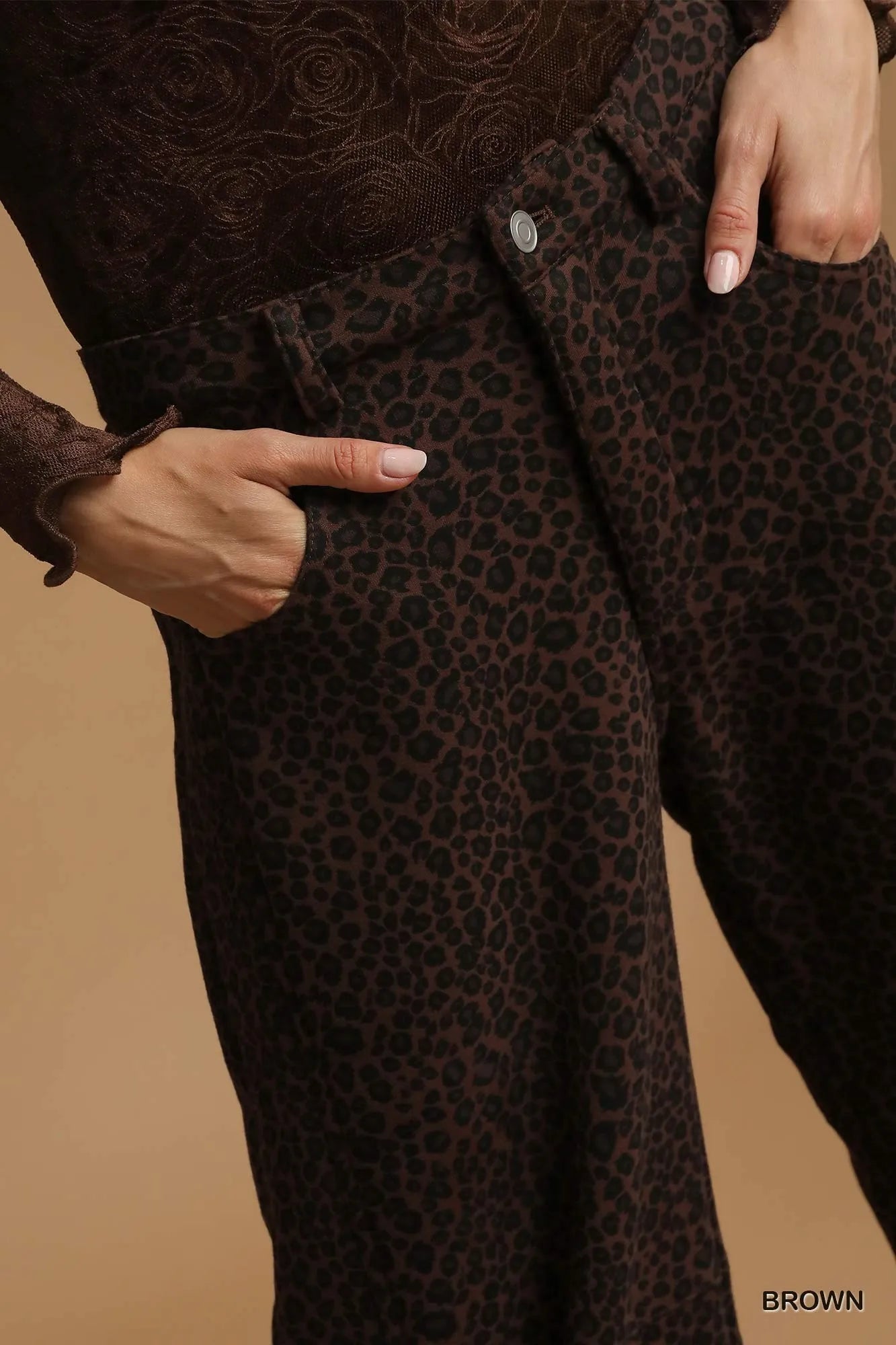 Umgee Leopard Print Wide Leg Pants - Jennie Dots
