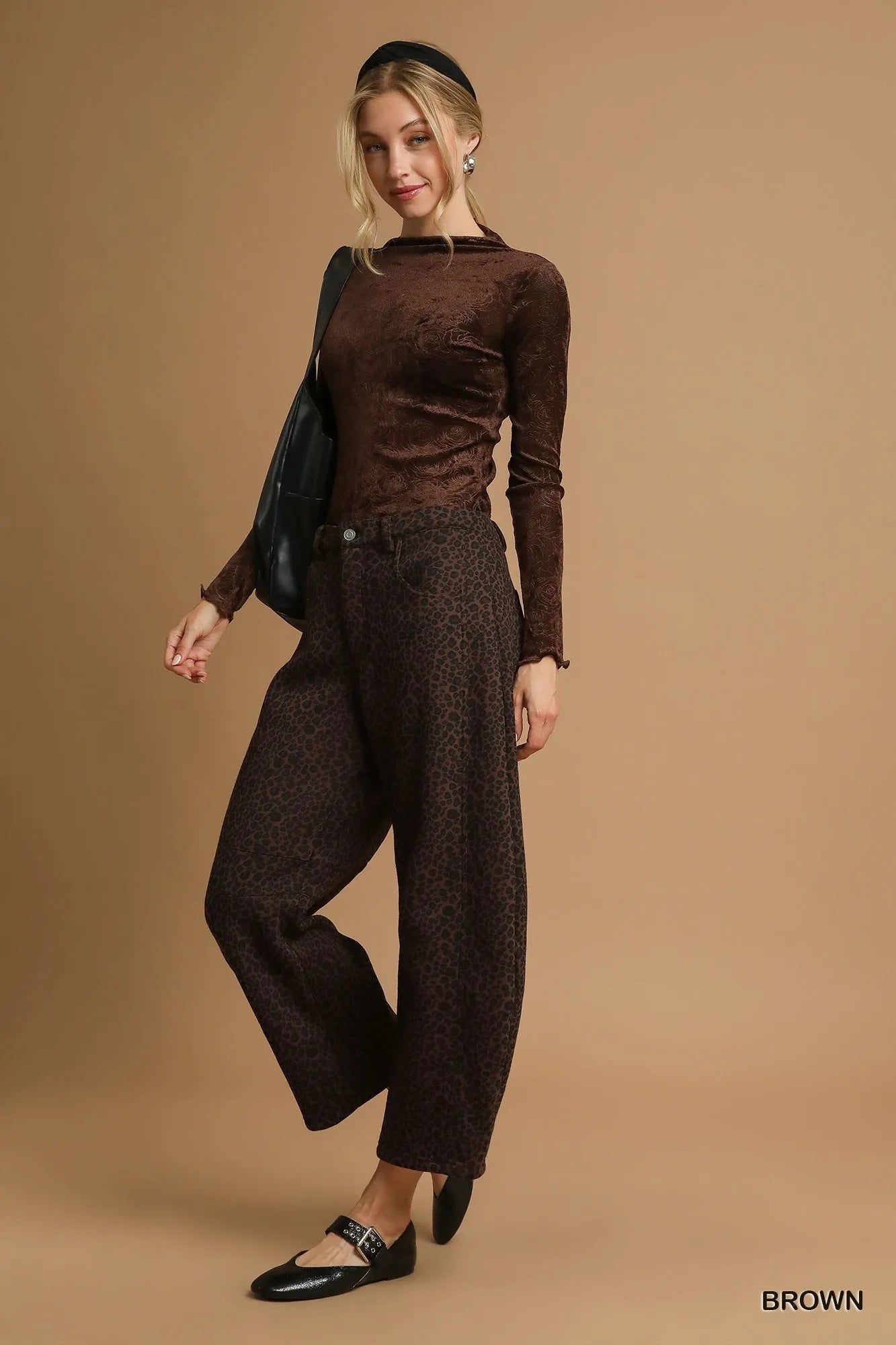 Umgee Leopard Print Wide Leg Pants - Jennie Dots
