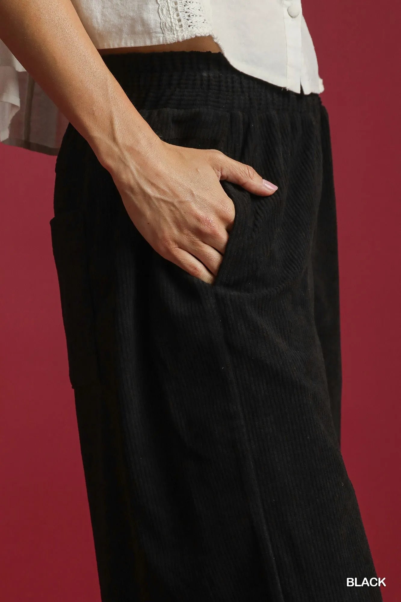 Umgee Wide - Leg Corduroy Pants - Jennie Dots