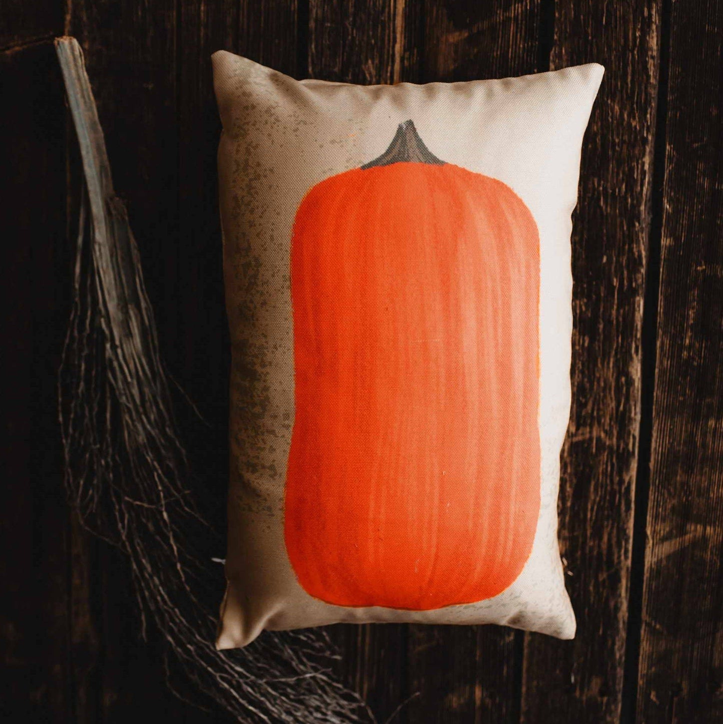 UniikPillows - Primitive Flat Fall Pumpkin Lumbar Pillow | 18x12 - Jennie Dots