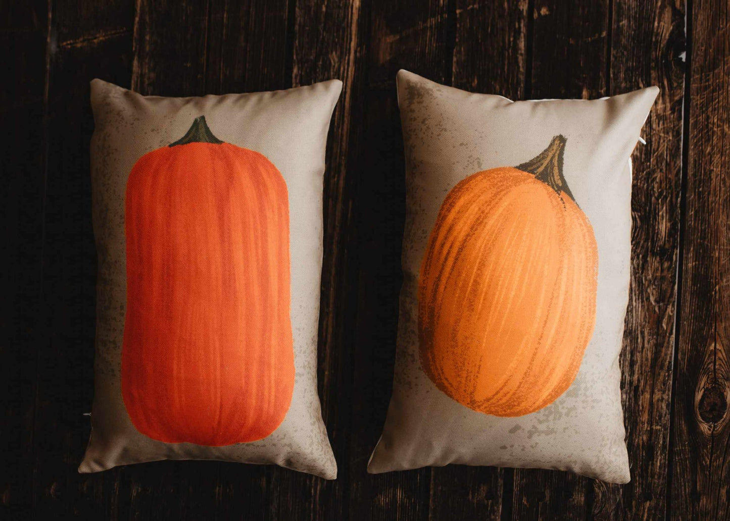 UniikPillows - Primitive Flat Fall Pumpkin Lumbar Pillow | 18x12 - Jennie Dots