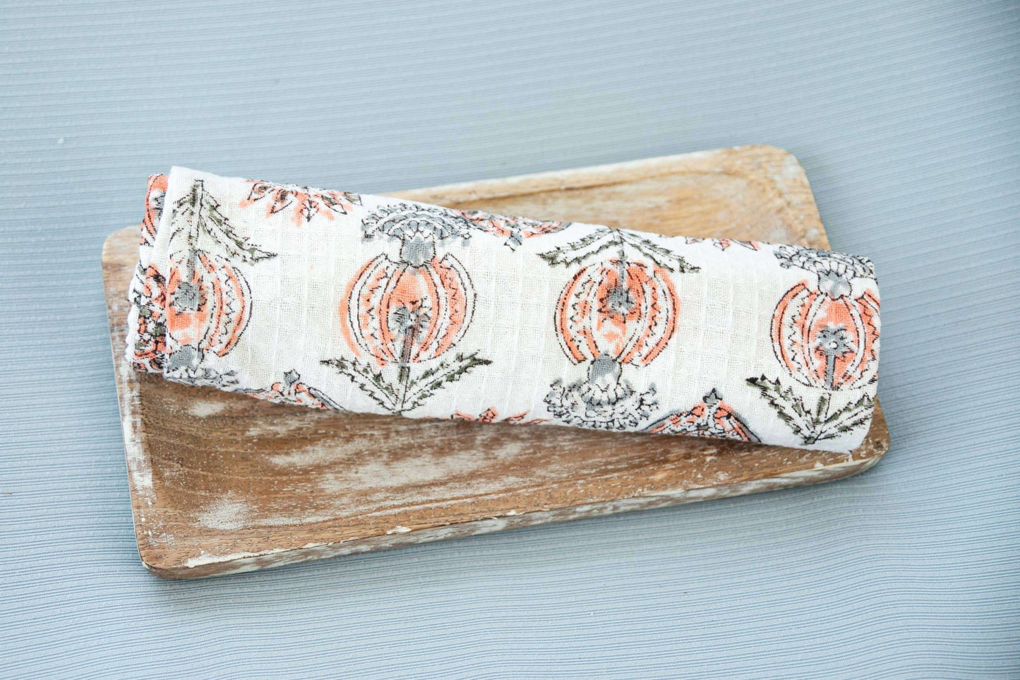 Waffle Block Print Tea Towel - Jennie Dots