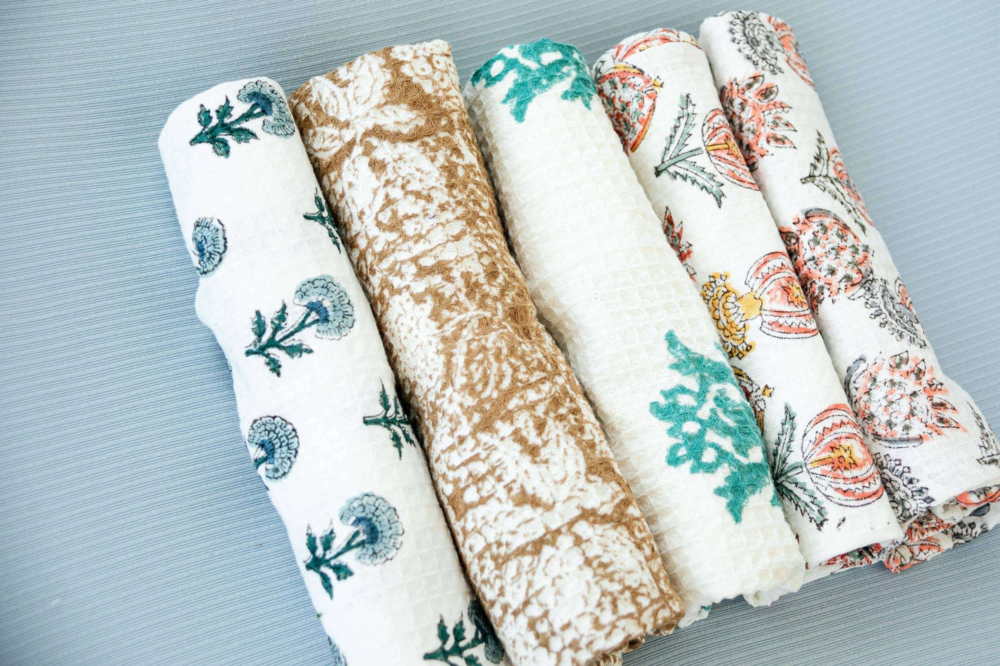 Waffle Block Print Tea Towel - Jennie Dots