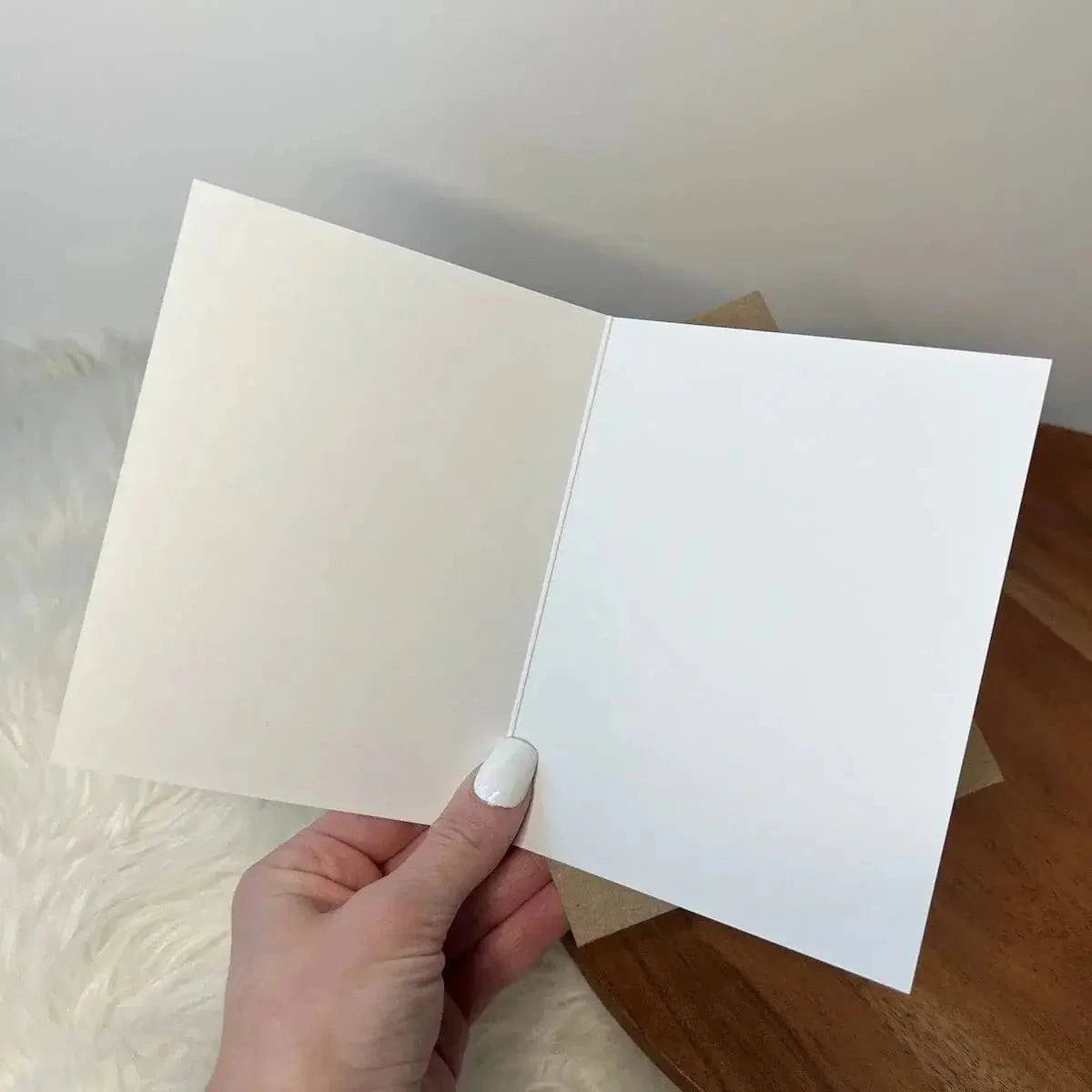 Valentine's card with "You're my favorite (besides the dog)" message, A2 size, premium matte cardstock.