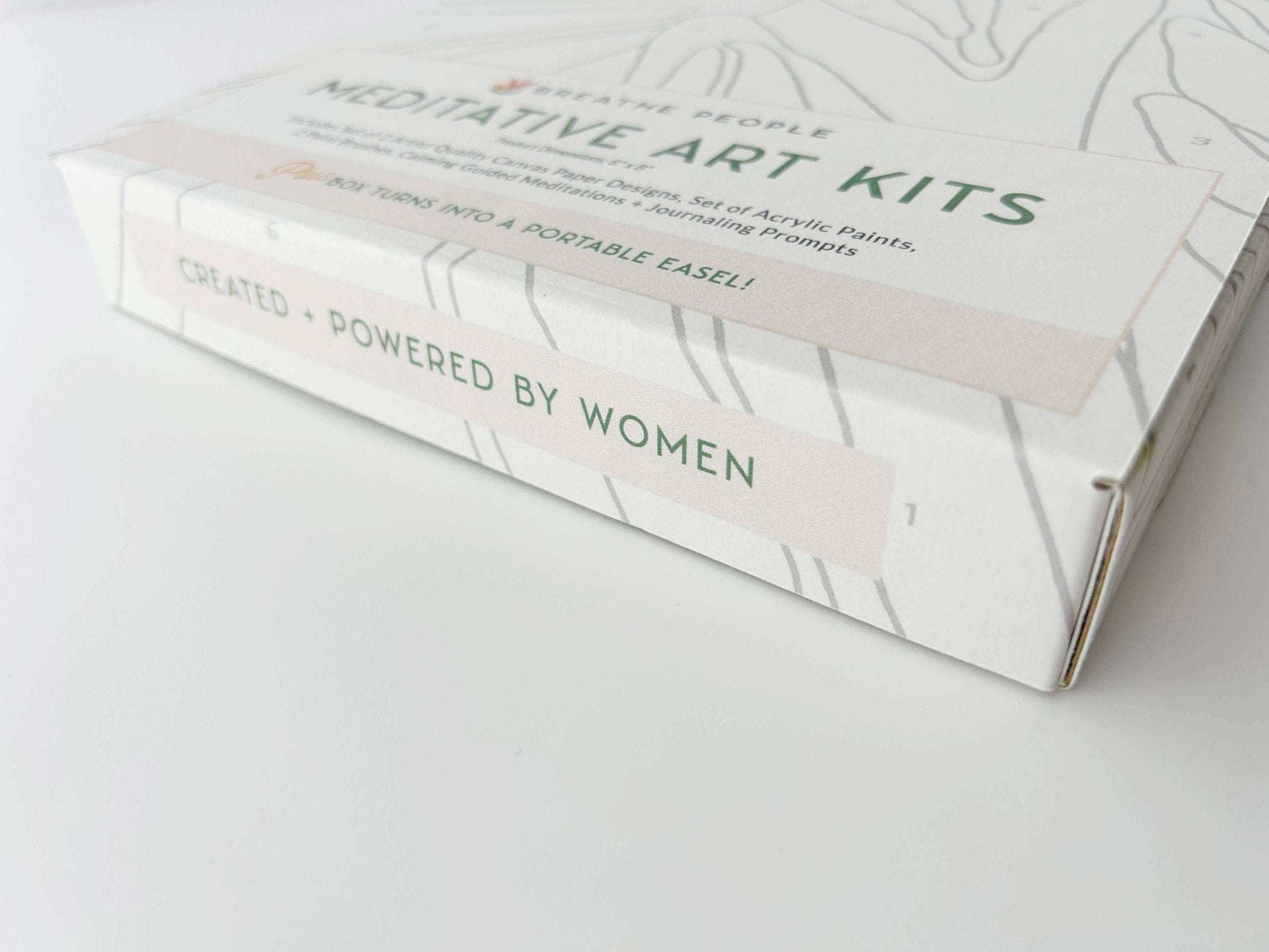 Zen Balance with Birds Meditative Art Paint by Number Kit packaging box, transforms into a portable easel, promoting mindfulness and creativity.
