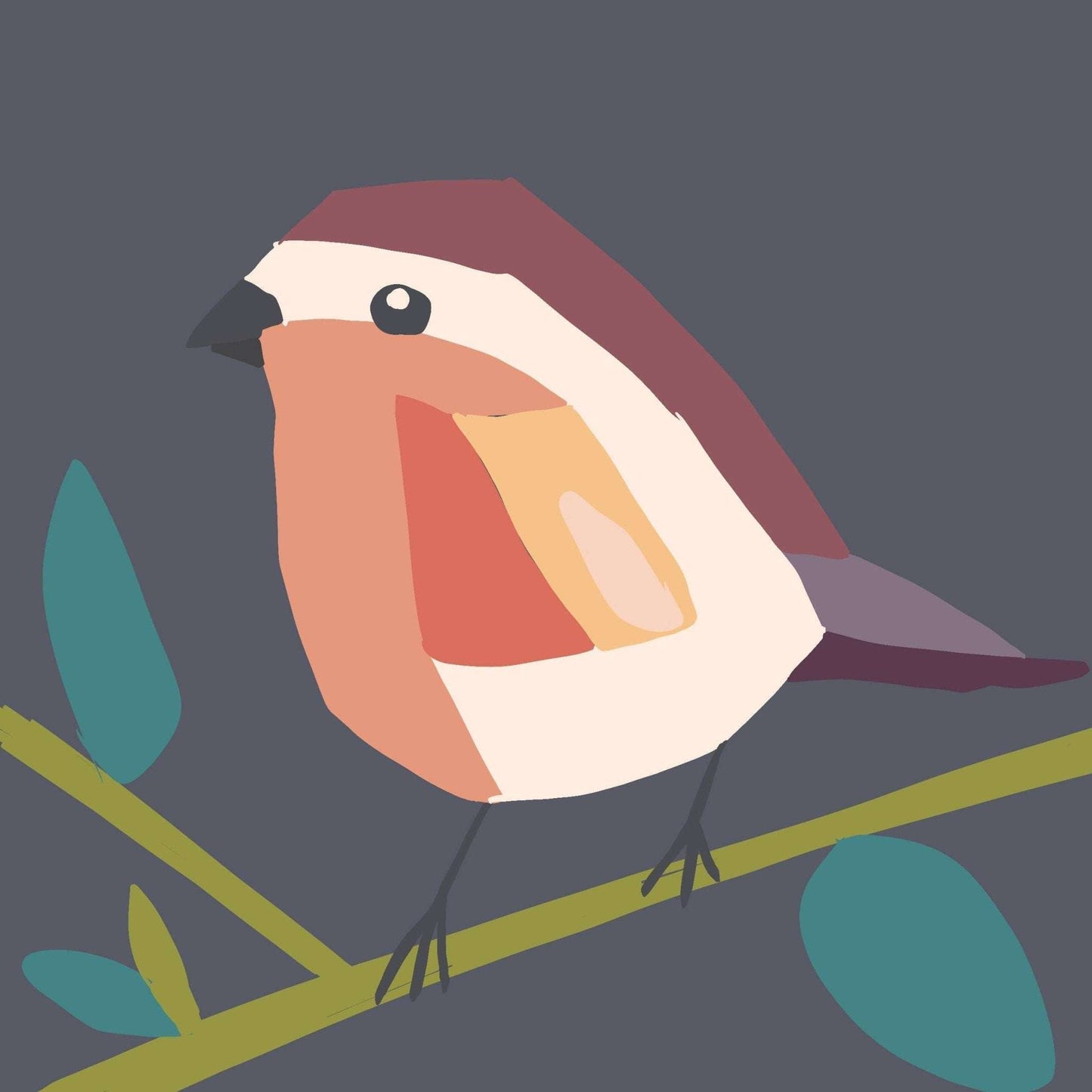 Paint by Number Kit with meditative art of a bird on a branch, featuring portable easel gift box.