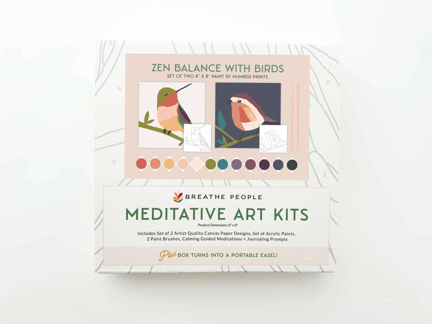 Paint by Number Kit with bird-themed artwork and portable easel box.