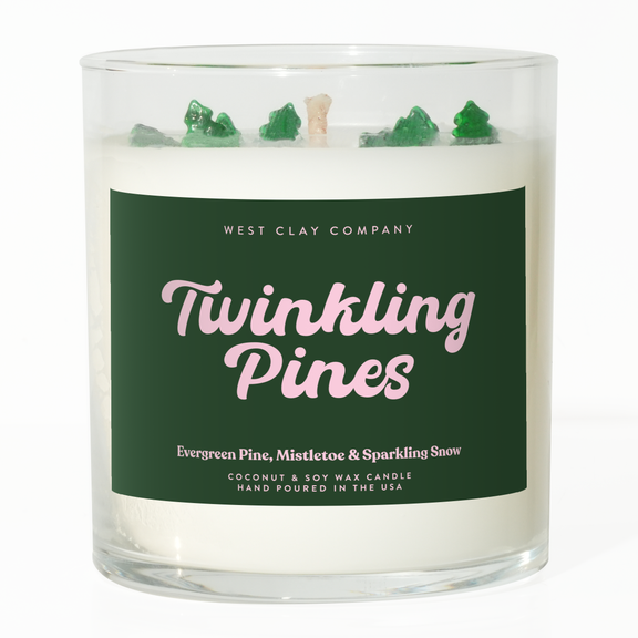 Twinkling Pines Candle -  Festive Winter Holiday Candles - Jennie Dots