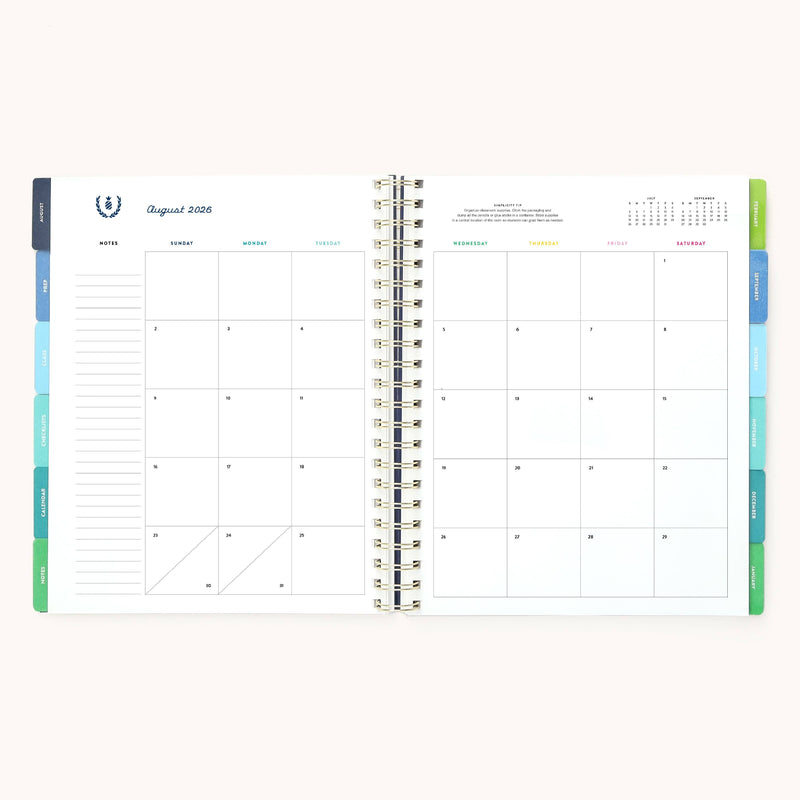 Simplified by Emily Ley - 2026-2027 Softcover Simplified Teacher Planner - Floral Stripe - Jennie Dots