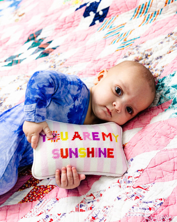 Furbish Studio - You Are My Sunshine Mini Needlepoint Pillow (small) - Jennie Dots