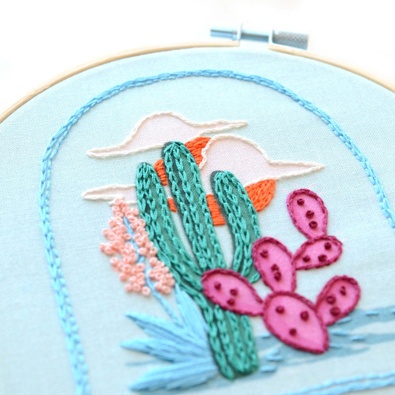 DIY Kit: Cactus Embroidery Patch Kit - Jennie Dots 