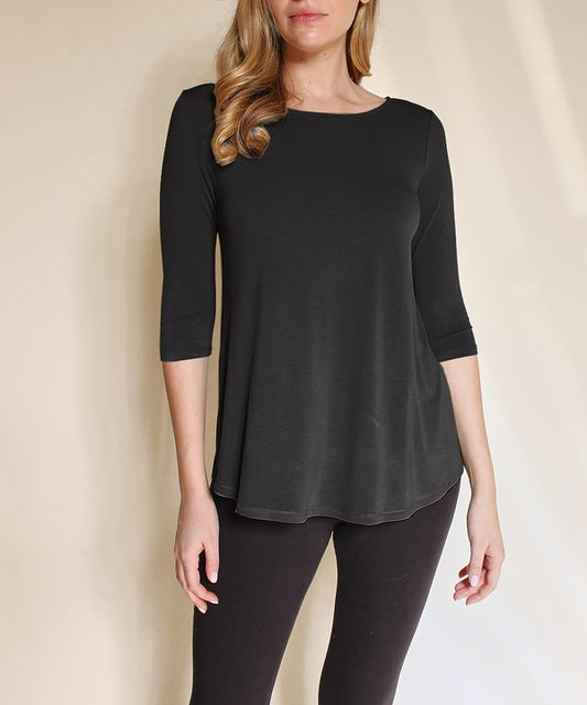 Studio Ko Boatneck Elbow Sleeve Top