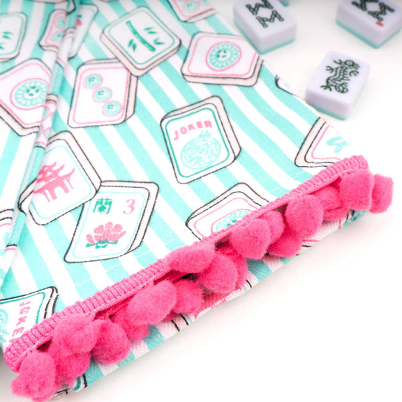Mahjong Stripe Pom-Pom Kitchen Towel Set - Jennie Dots 