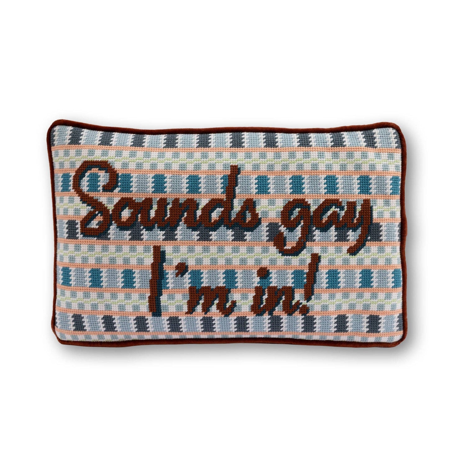 Sounds Gay Needlepoint Pillow - Jennie Dots 