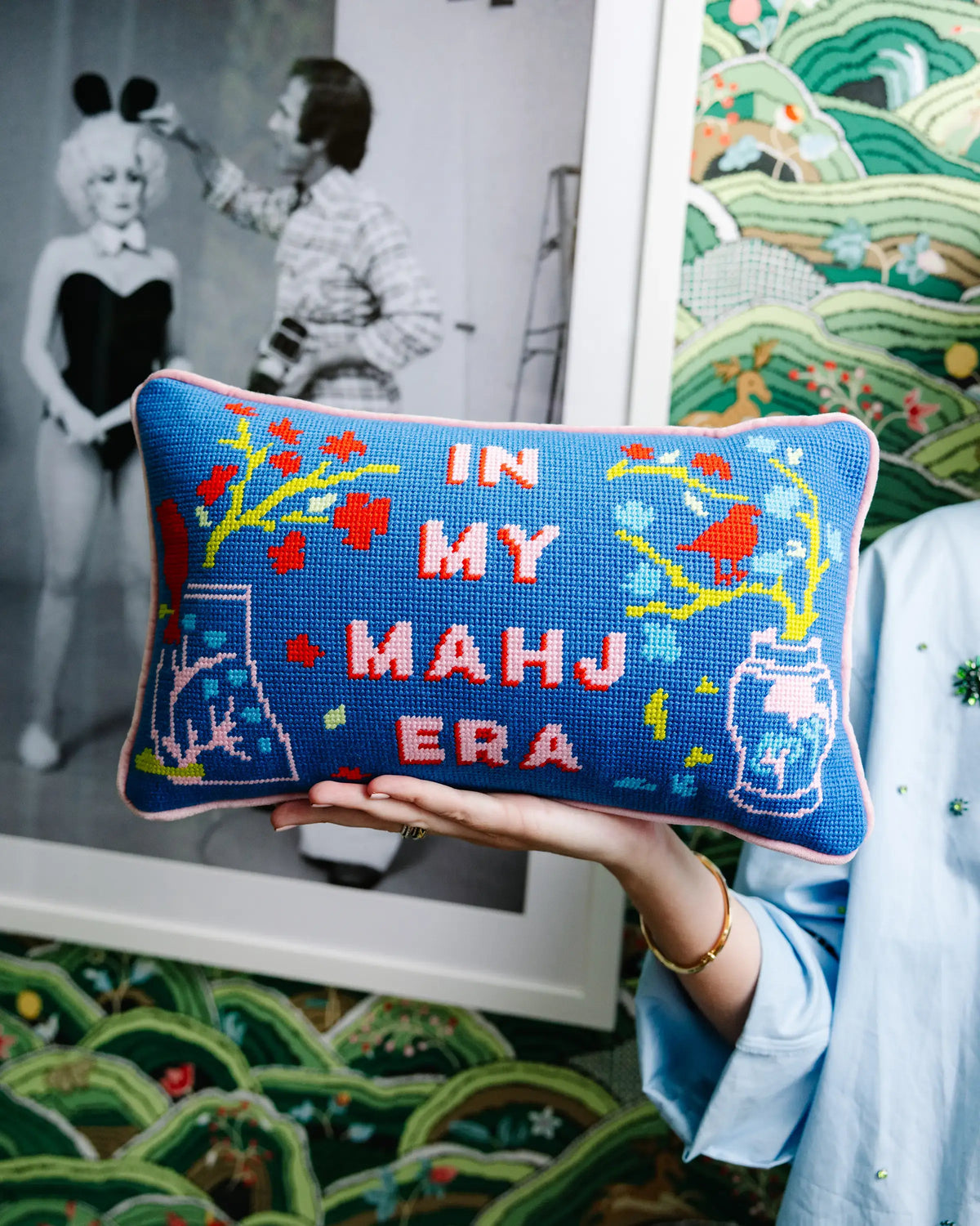Furbish Studio - In My Mahj Era Needlepoint Pillow