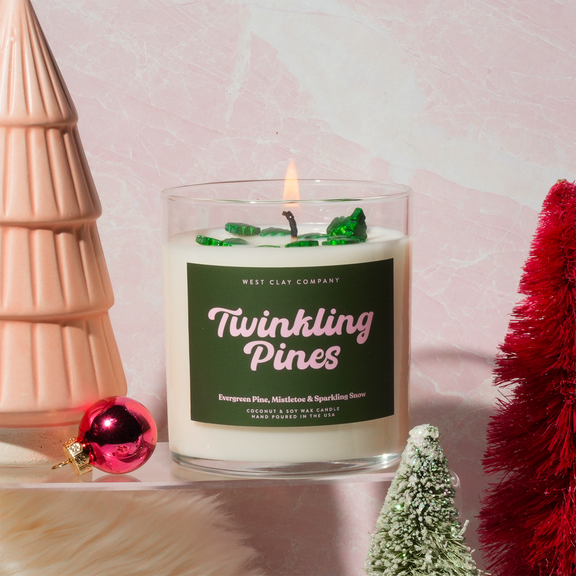 Twinkling Pines Candle -  Festive Winter Holiday Candles - Jennie Dots