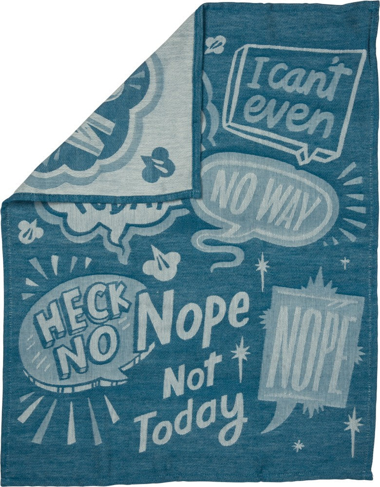 Nope Not Today Funny Dish Cloth Towel in Blue | Ultra Soft and