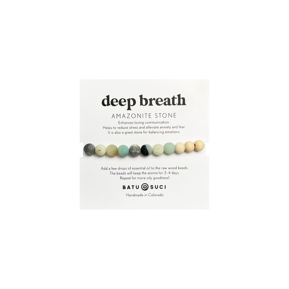 Deep Breath Diffuser Bracelet  |  Amazonite + Aromatherapy - Jennie Dots