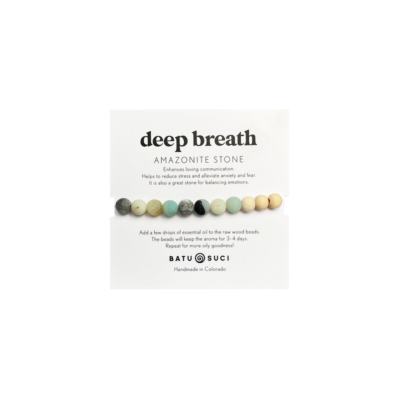 Deep Breath Diffuser Bracelet  |  Amazonite + Aromatherapy - Jennie Dots