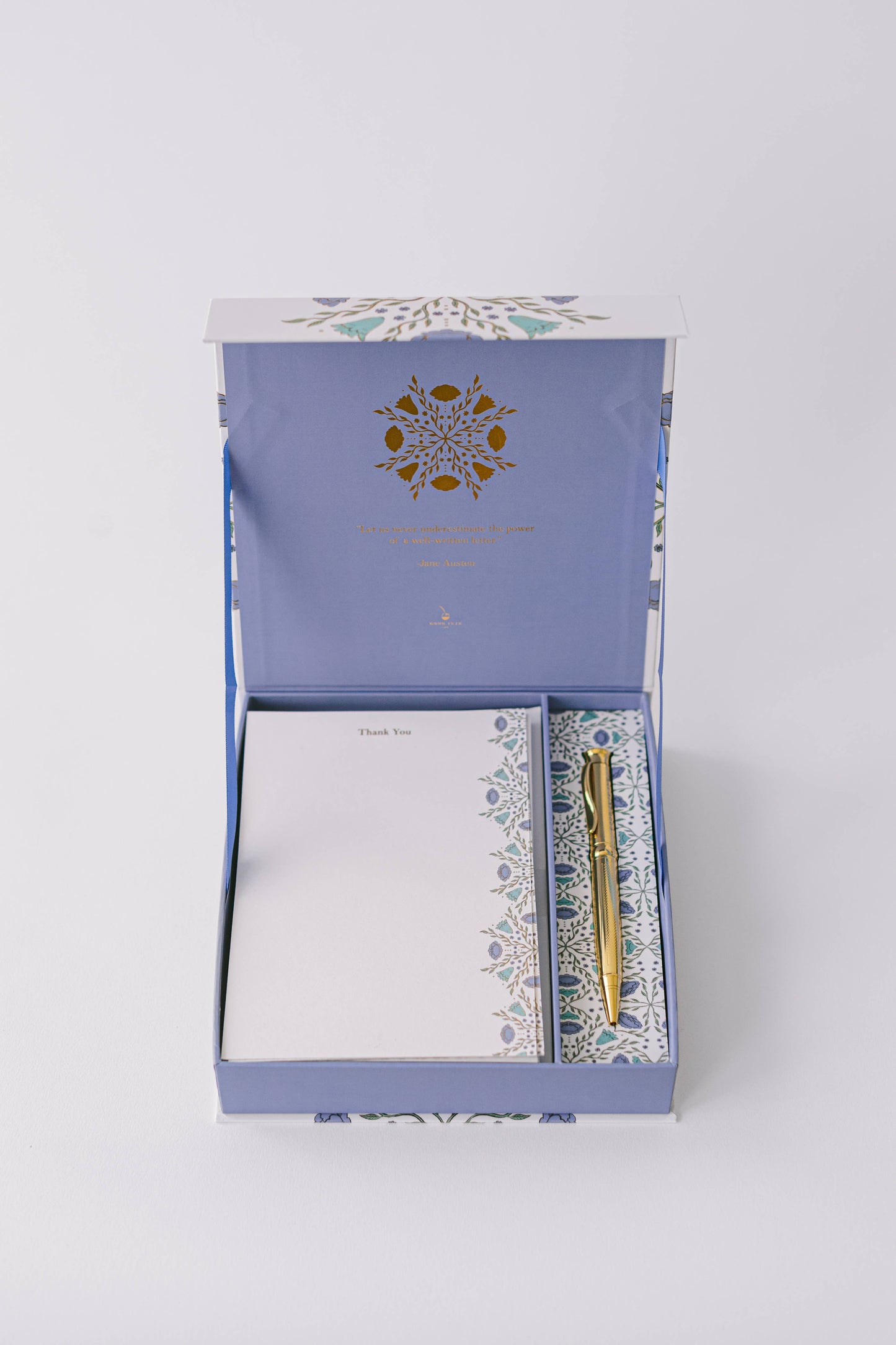 Folk Pattern Luxury Stationery Set - Green/Blue