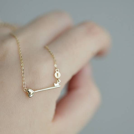 14K Gold Love Key Necklace