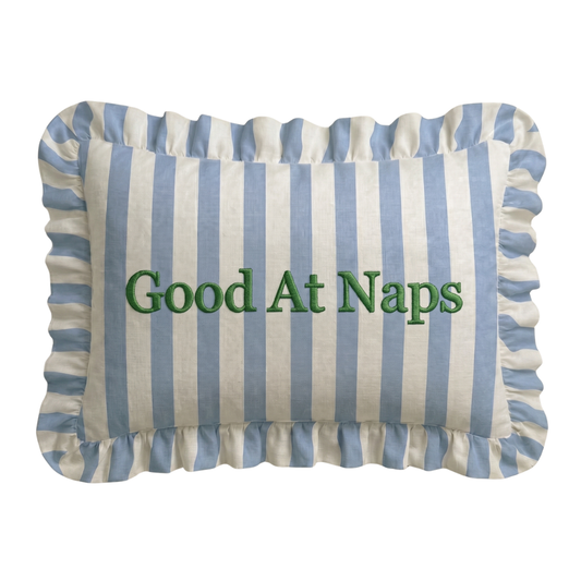 Loom & Cloth - "Naps" Ruffled Embroidered Pillow | Statement Pillow - Jennie Dots