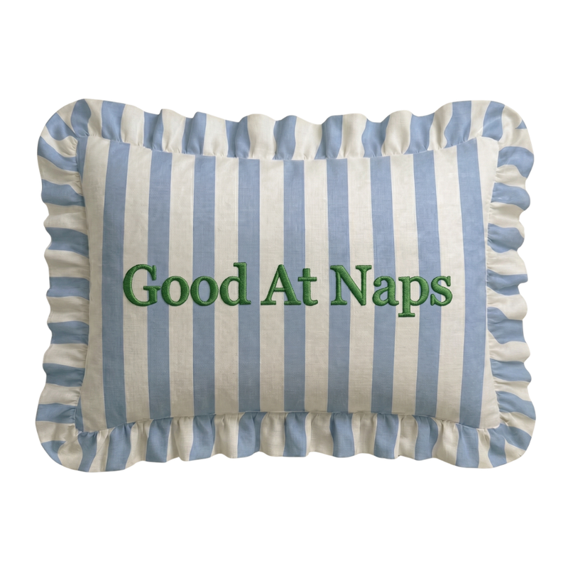 Loom & Cloth - "Naps" Ruffled Embroidered Pillow | Statement Pillow - Jennie Dots