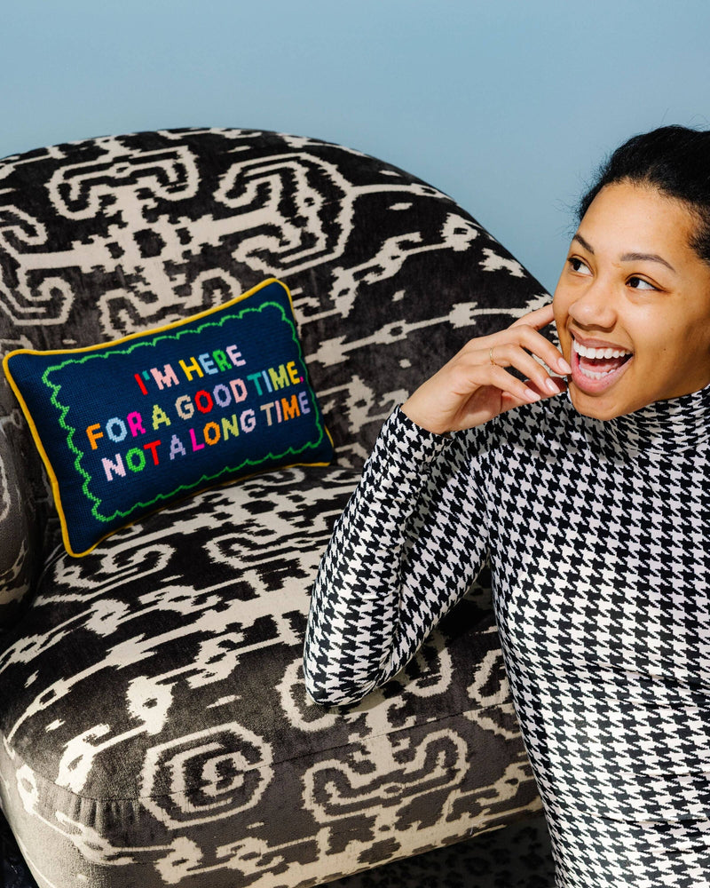 Furbish Studio - Good Time Needlepoint Pillow
