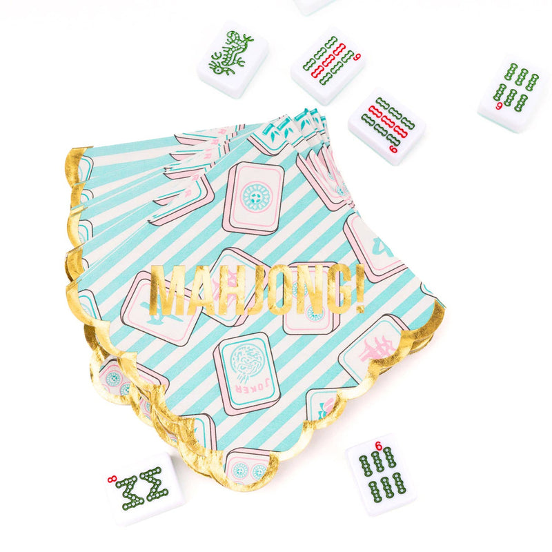 Mahjong Stripe Paper Beverage Napkins - Jennie Dots 
